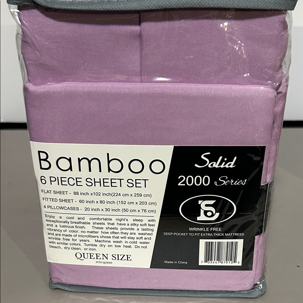 Purple Bamboo 6 Piece Sheet Set